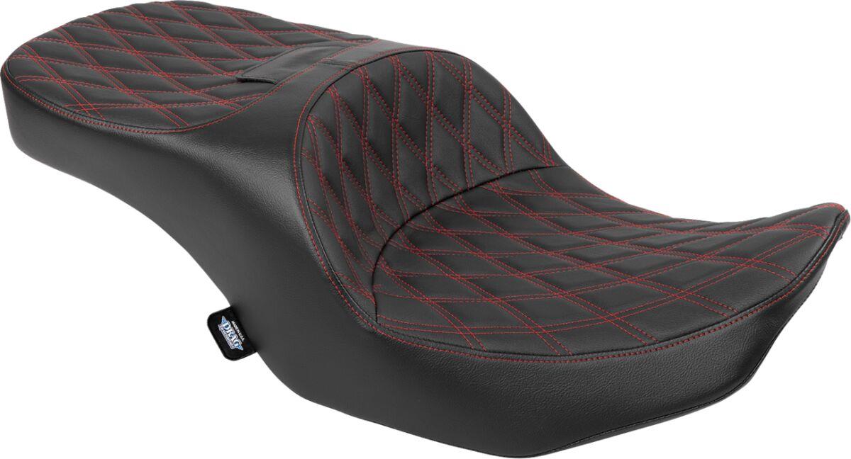 Drag Specialties Freedom Touring Seat For Harley FLHX 2023-2025 Black/Red 4715d