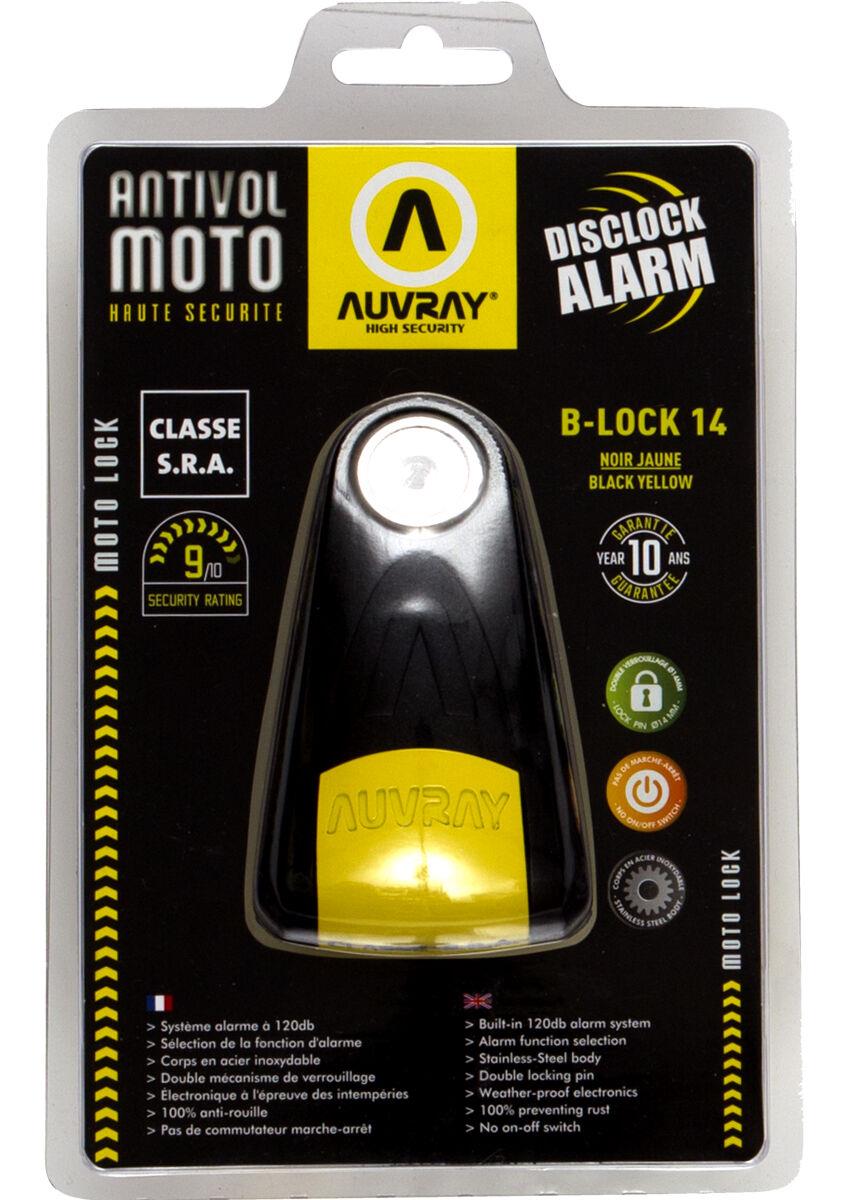Auvray Disk B-Lock 10 Alarm Stainless Steel Black Disc Lock 120 dB BLA14BYCAUV