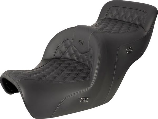 SADDLEMEN Roadsofa™ 2-Up Seat Seat Black Heated Without Backrest H88-07-182HCT