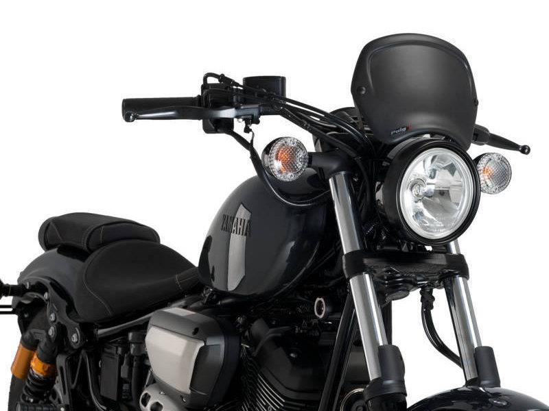 PUIG Retro Fly Screen Matt Black for Yamaha XV 950/R/Racer 14-20 3812J
