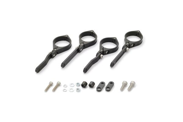 Daytona Headlight Bracket Set Dual Adjustable CNC Black Aluminum 49mm Pair 80728