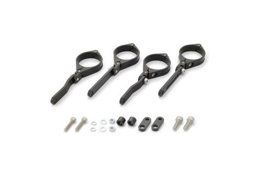 Daytona Headlight Bracket Set Dual Adjustable CNC Black Aluminum 49mm Pair 80728