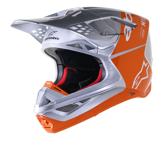 ALPINESTARS Supertech M10 Silver & Orange Flood MX Helmet