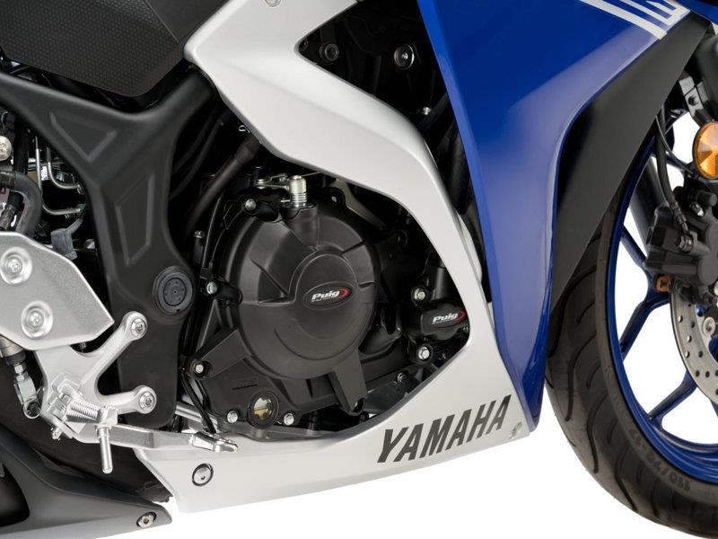 PUIG Engine Cover Track for Championship Black for Yamaha MT-125 15-19 21520N