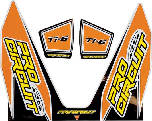 Pro Circuit Ti-6 Exhaust Decals Black Orange White Yellow DC22TI6-ORANGE