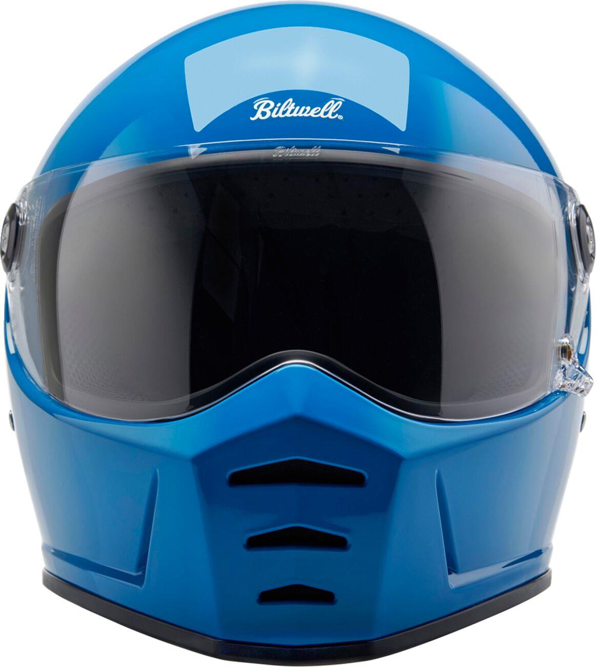 BILTWELL Lane Splitter Blue Motorcycle Helmet