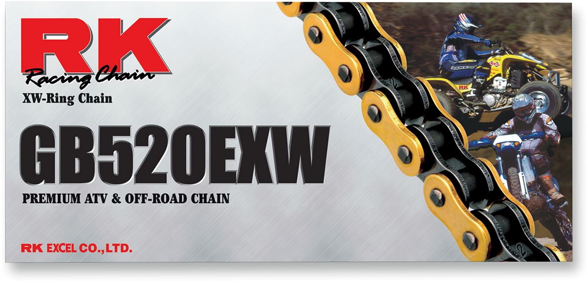 RK Motorcycle Drive Chain 520 EXW 110L XWRING Gold GB520EXW110CL