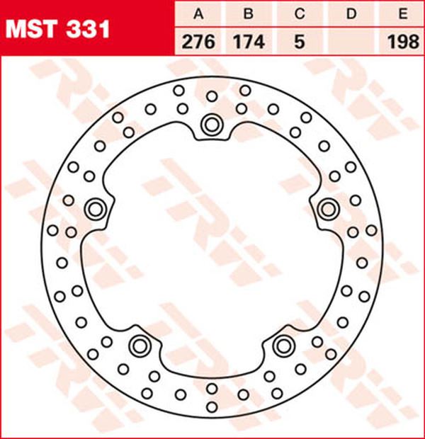 Trw Round Fixed Brake Rotor 250-299mm For BMW K 1200 GT 1993-2008 Steel MST331