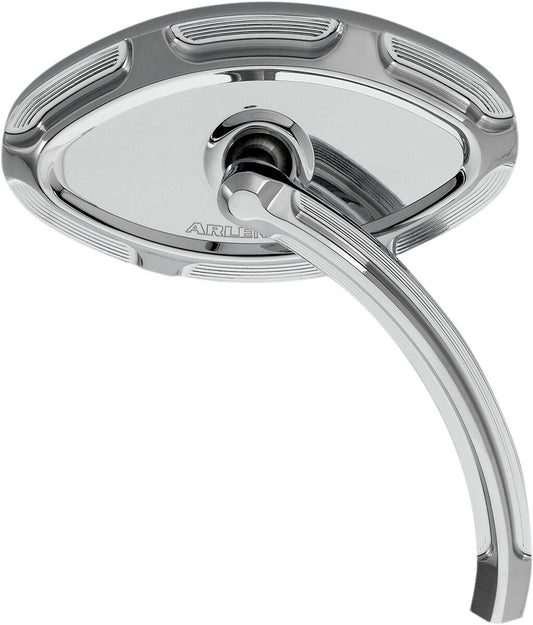 Arlen Ness Beveled Short Stem Mirror Chrome Convex Cat Eye Side View 64mm 13-133