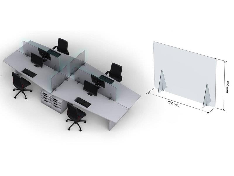 PUIG Desktop Protective Screens 870 x 780mm Light Smoke Universal 20369H