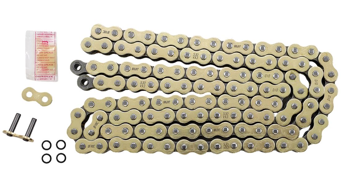 DID Drive Chain 530 VX3 Gold Rivet VX3 Series 120 L 4525516397254