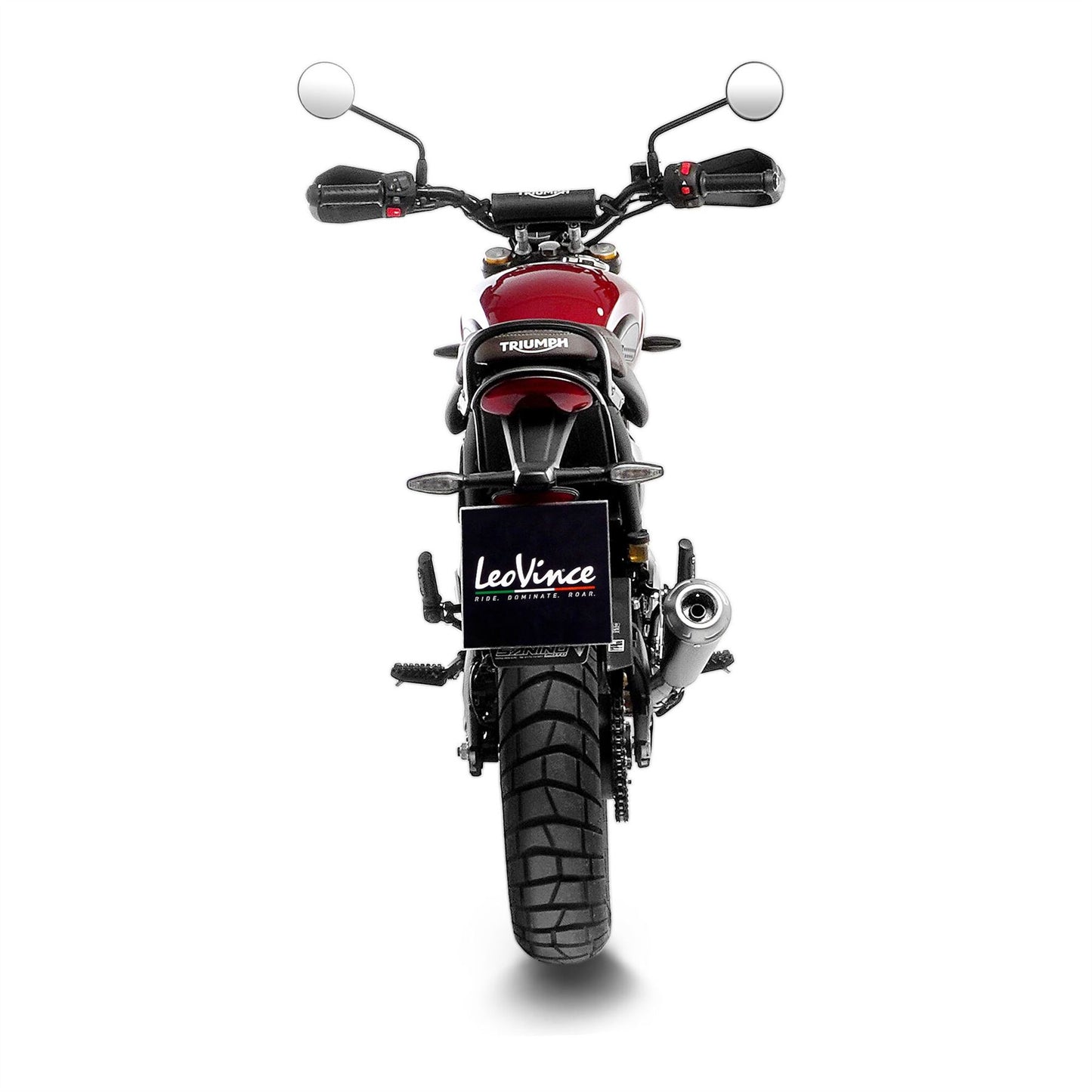 Leovince Muffler Gp One For Triumph Scrambler 400 X Chrome Stainless Steel 15132pe