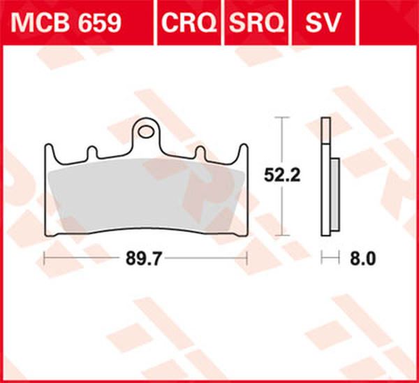 Trw SV Series Sindered Brake Pads For Suzuki GSX 1300 R 1993-2007 MCB659SV