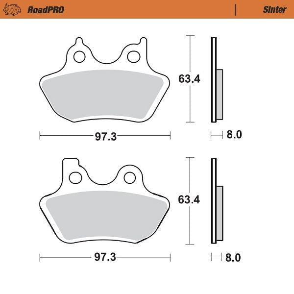 Moto-Master RoadPRO Sinder Brake Pad Front For Harley FLHR 1584 2000-2007 411901