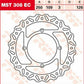 Trw EC Cross Design Brake Rotor For Kawasaki KX 250 2006-2022 Silver MST308EC