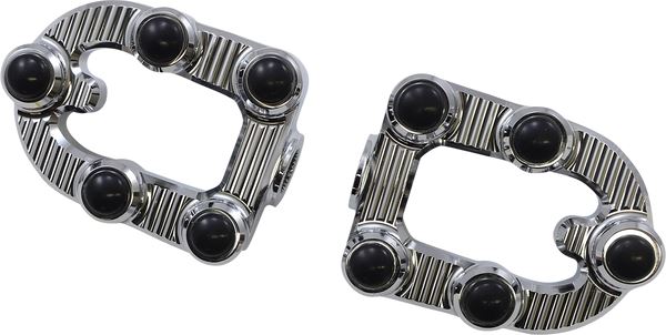 Arlen Ness MX Footpegs Driver Chrome Aluminum Billet Rubber Pair 07-914