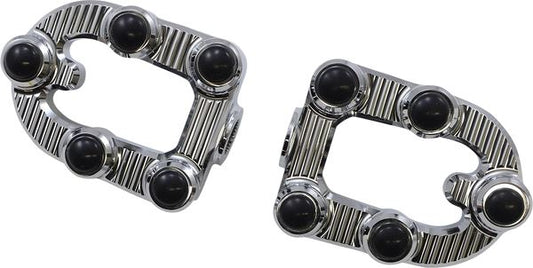 Arlen Ness MX Footpegs Driver Chrome Aluminum Billet Rubber Pair 07-914
