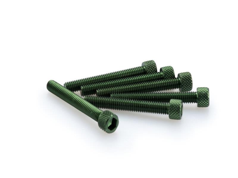 PUIG M5 45mm Allen Screws x 6 Green Universal 0370V