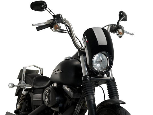 PUIG Anarchy Semi Fairing Black for Harley Davidson Dyna Street Bob FXDB 06-17 21081N