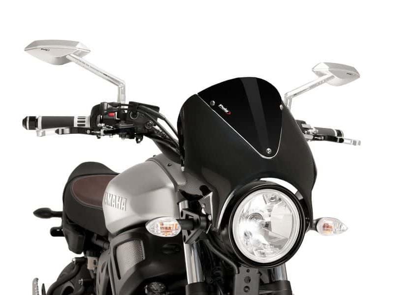 PUIG Retrovision Carbon Look Semi Fairing And Screen 195mm Black for Yamaha XSR 700/900 16-21 9561N