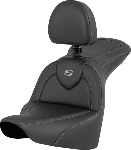 Saddlemen RoadSofa Seat CF With Backrest For HD FXBR 1923 18-24 818-27-185BR