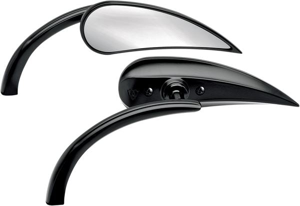 Arlen Ness Micro-Mirror Black Teardrop Convex Screw-In 13-400