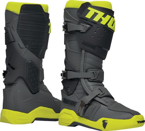 THOR Radial MX Motorcross Boots Black/Fluo. Yellow 2023 Model
