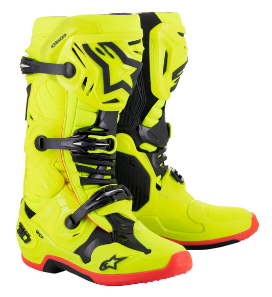 Alpinestars Tech 10 Boots Yellow Black Red