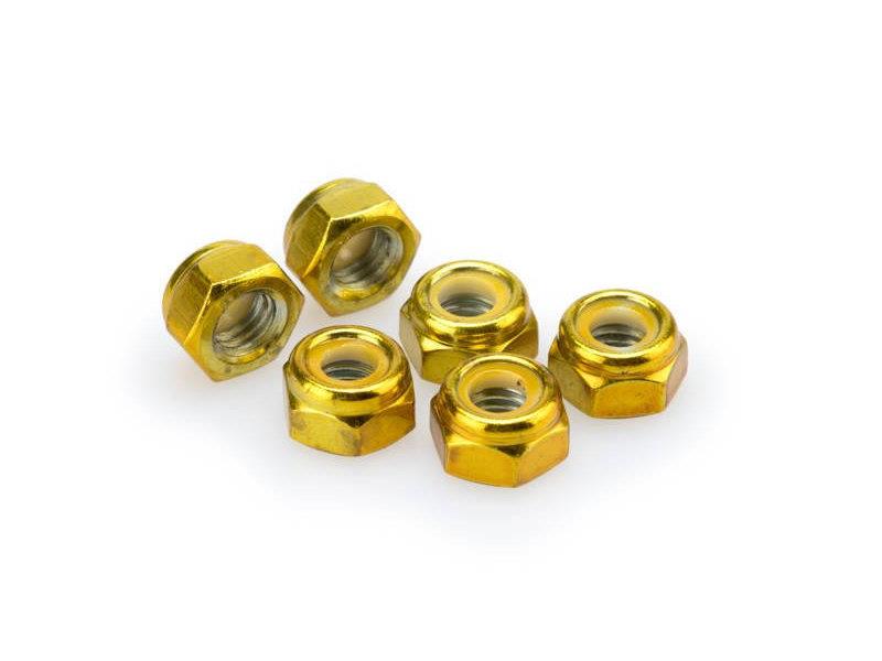 PUIG M8 Locknuts x 6 Yellow Universal 0832G