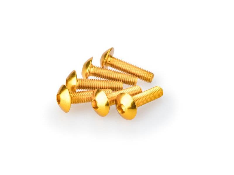 PUIG M5 Domed Screws 20mm x 6 Yellow Universal 0550G