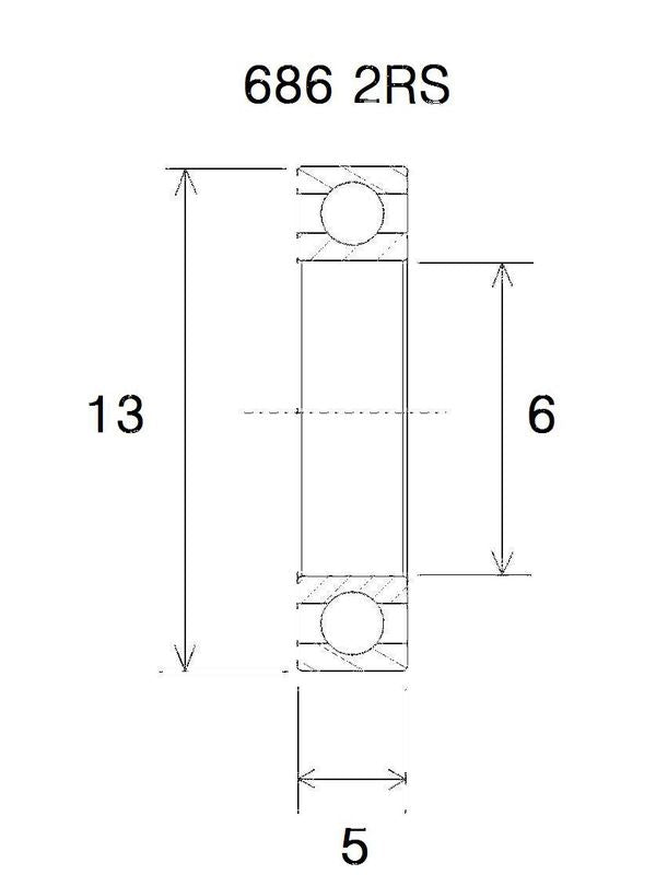 BLACK BEARING Bearing B3 6X13X5MM UB-686-B3
