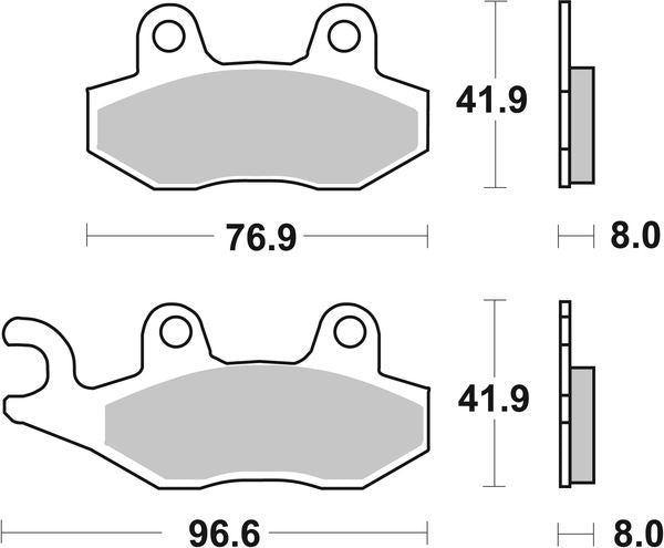 Sbs HF Street Ceramic Organic Brake Pads For Kawasaki KLX 230 1987-2025 611HF