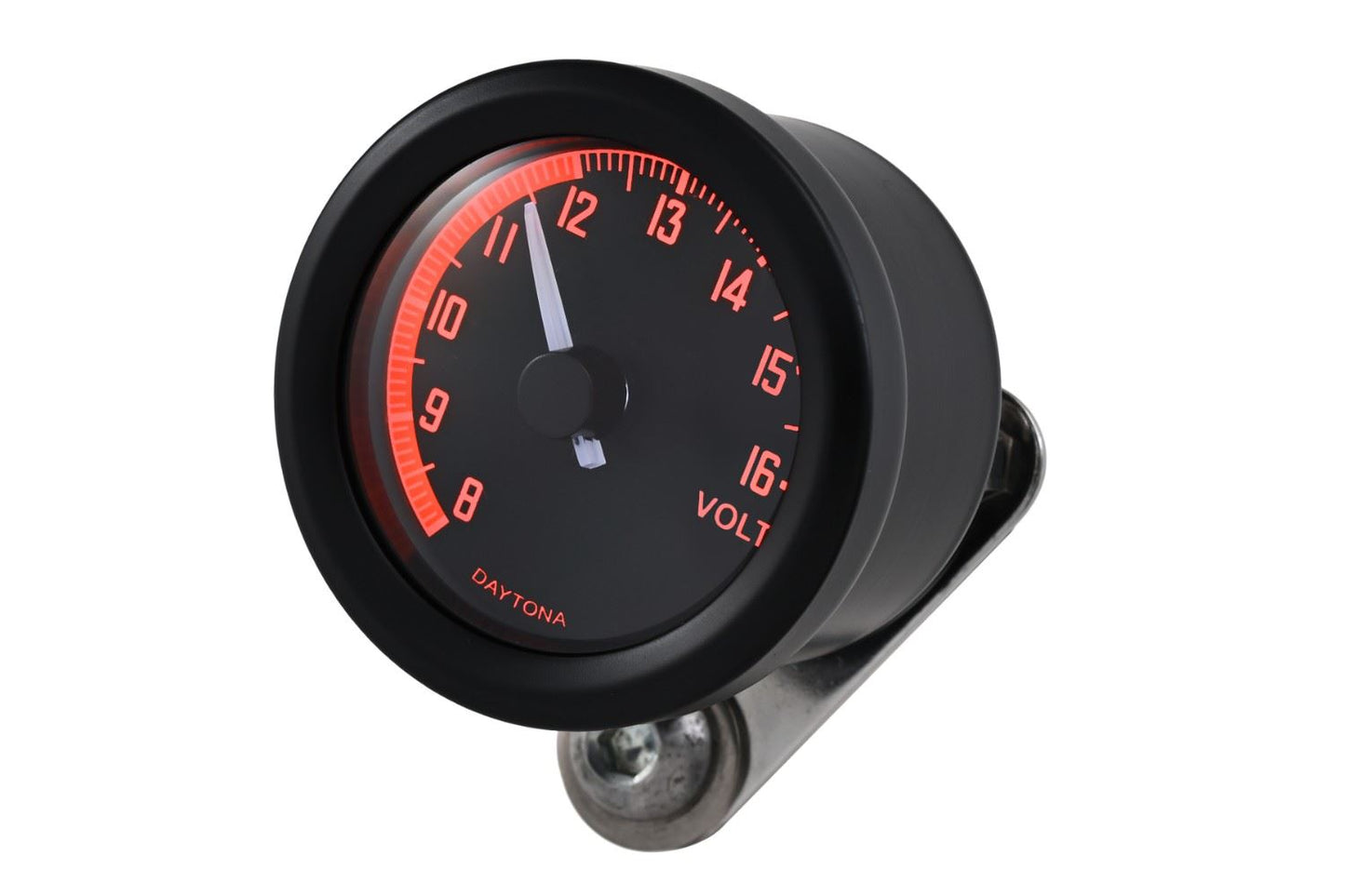 Daytona VELONA48 Analog Voltmeter Red Face 8-16V Low Voltage Alert 80860