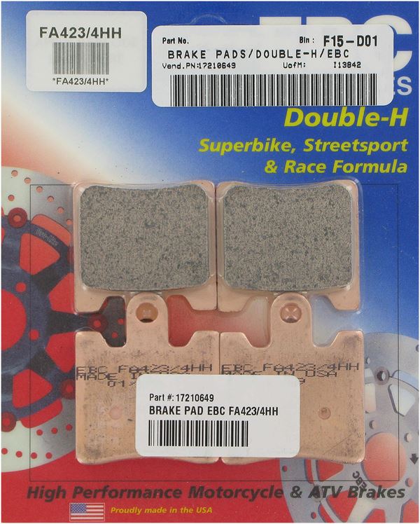 Ebc Sintered "HH" Brake Pads For Yamaha FJR 1300 2006-2022 FA423/4HH