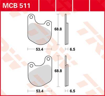 Trw All Round Sintered Metal Brake Pads For Harley XLH 1000 1974-1985 MCB511