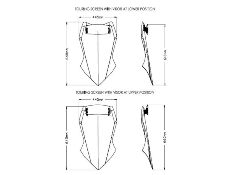 PUIG Touring Screen w/ Extender Clear for Yamaha Tracer 9/GT/GT Plus/900/900GT 18-24 3755W