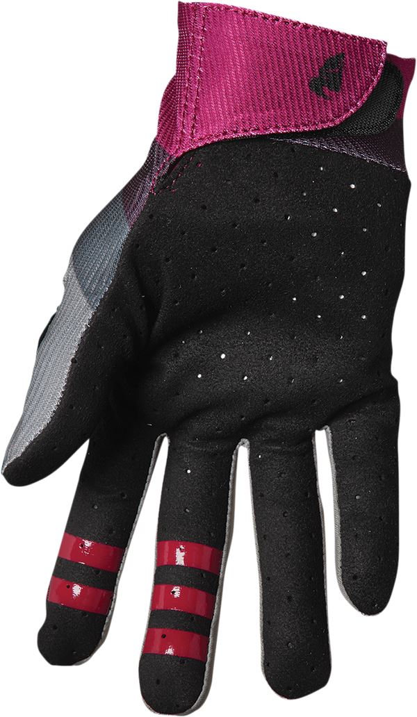 THOR Assist React MX Motorcross Gloves Gray/Purple 2023 Model