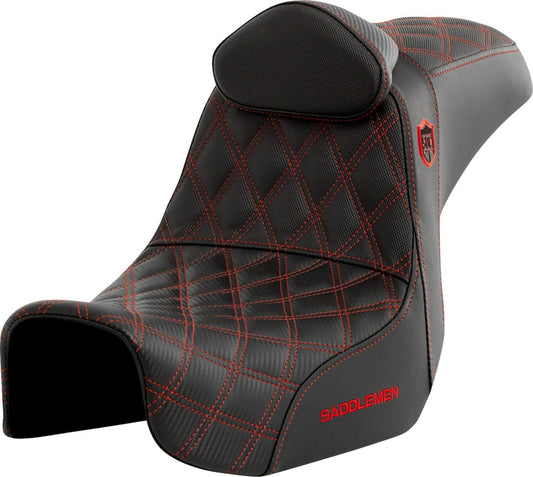 Saddlemen Pro Series SDC Performance Grip Saddlehyde Seat With Headrest For Harley Davidson FXDF 1690 06-17 SC80604REDRT