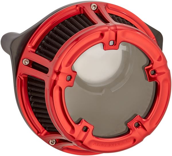 Arlen Ness Method Clear Series Air Cleaner Red For HD FLS 1690 08-17 18-171