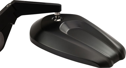 Daytona Bar End Mirror Black Aluminum Short Stem Fits Ø30mm Side View 80761