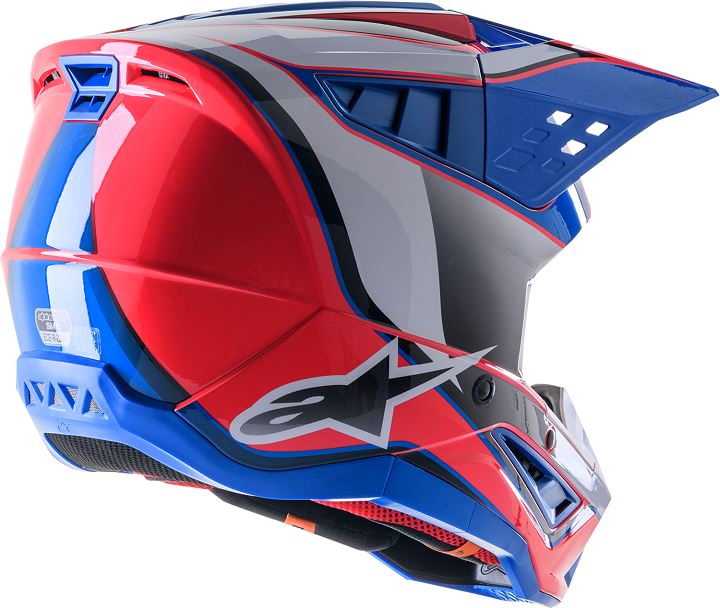 Alpinestars Supertech SM5 Sail Blue & Red Mx Helmet