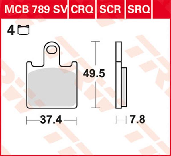 Trw SCR Series Sindered Race Brake Pads For Kawasaki ZX-6 R 600 07-16 MCB789SCR