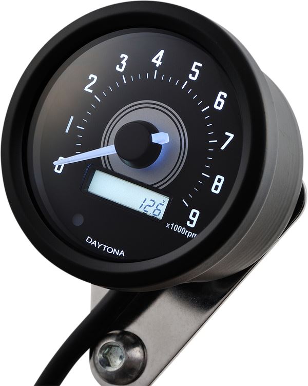 Daytona 9000RPM Black Meter Kit with Adapter & Voltmeter Velona60 Tachometer 88644