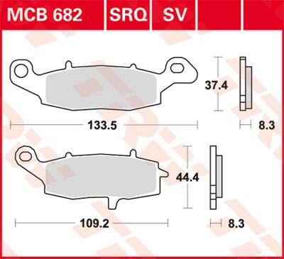Trw SV Series Sindered Brake Pads For Suzuki SV 650 X 1995-2026 MCB682SV