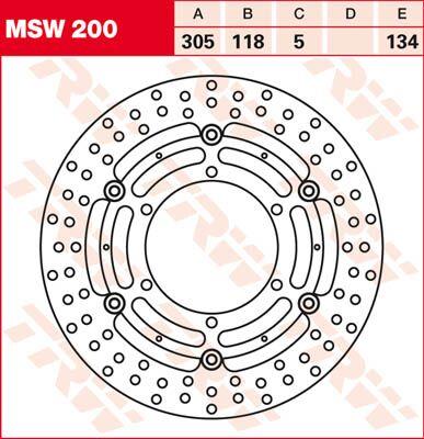 Trw Round Floating Brake Rotor For BMW R 1100 R 1988-2001 MSW200