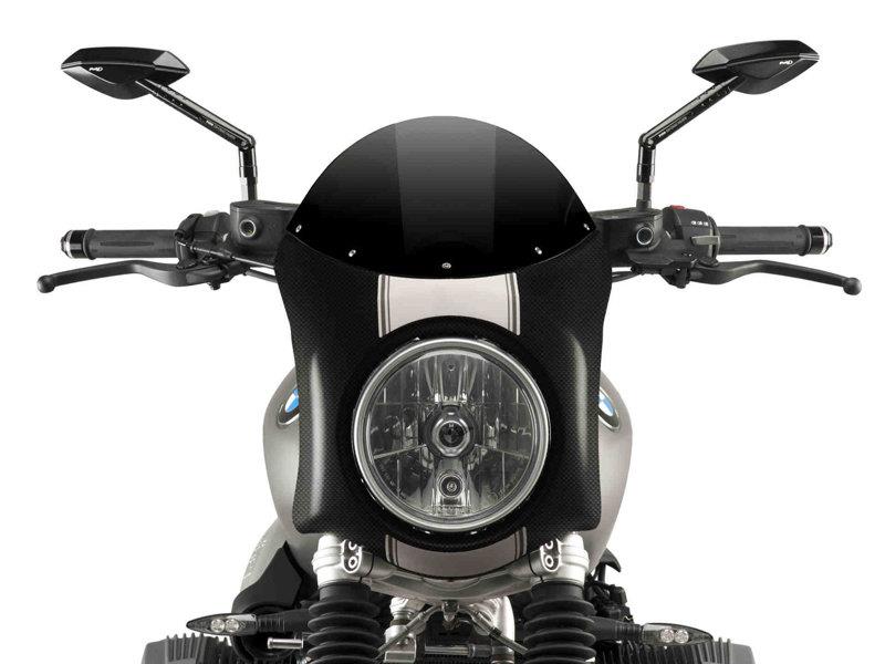 PUIG Retro Carbon Look Semi Fairing And Screen 195mm Black for BMW R Nine T Scrambler 16-20 9254N
