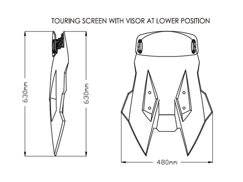 Puig Touring Screen With Extender Light Smoke 21510N