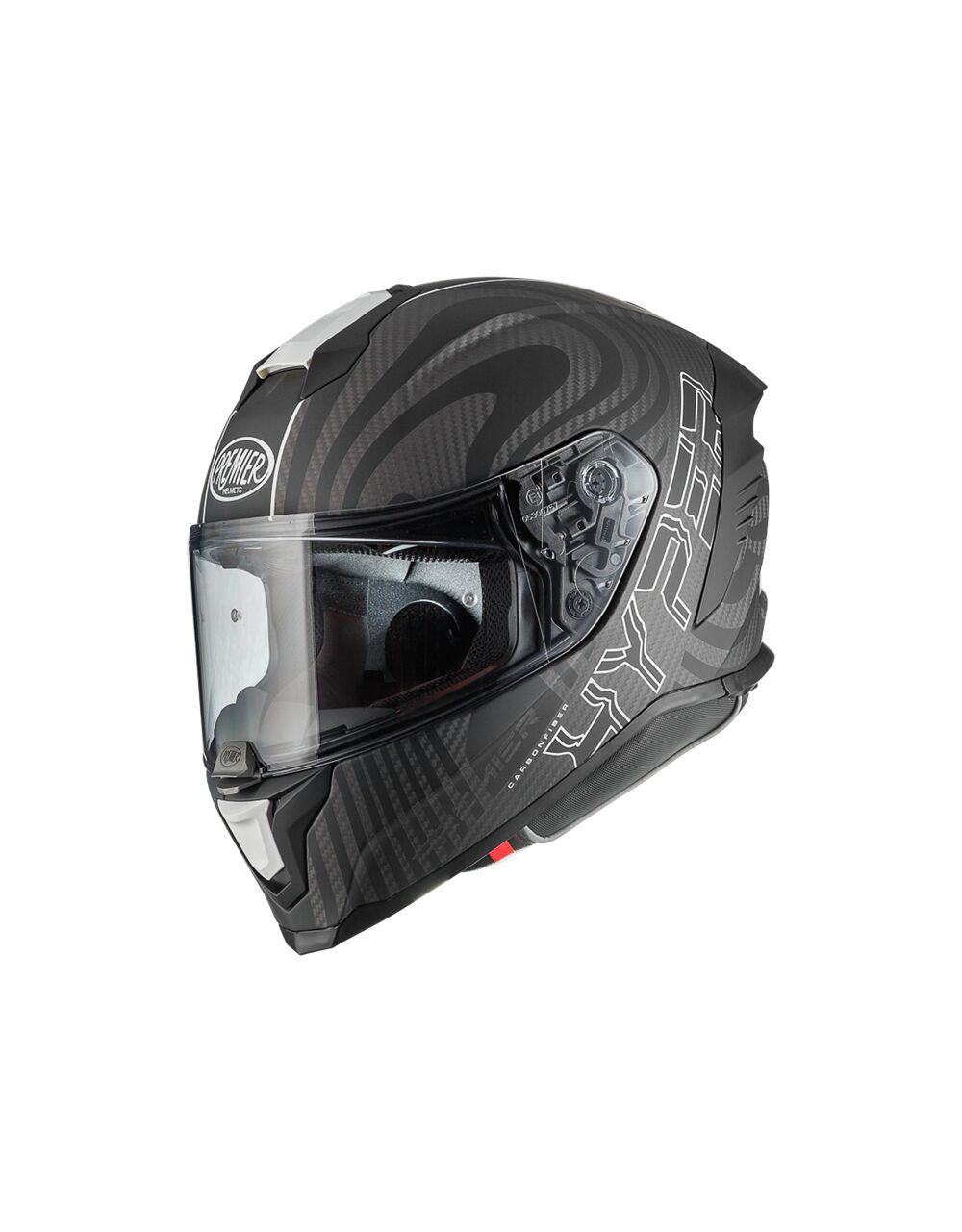 PREMIER HELMETS Hyper Carbon White/Black Motorcycle Helmet