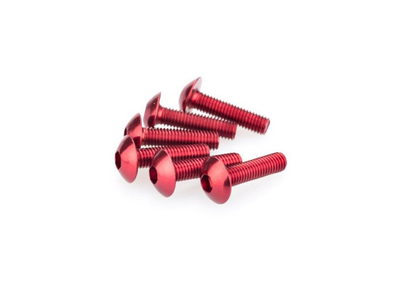 PUIG M5 Domed Screws 20mm x 6 Red Universal 0550R