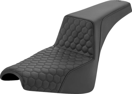 Saddlemen Honeycomb Step-Up Seat Black For HD FXST 1750 18-24 818-30-177